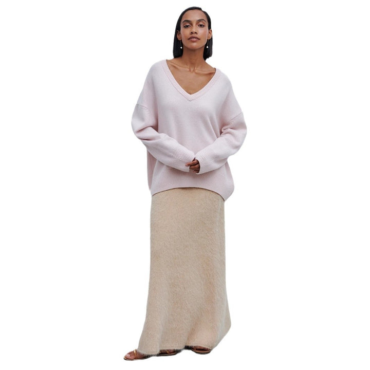 Damen langer Jeansrock mit seitlichem Schlitz und hochwertiger Baumwolle Drune