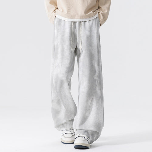 Herren Extraweite Relax-Freizeithose aus French-Terry mit Tunnelzug, Bügelfalten & Oversize-Bein Drune