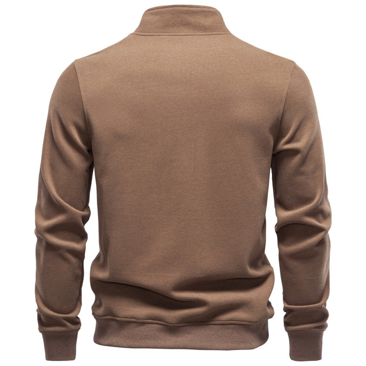 Herren Troyer-Pullover mit kurzem Reißverschluss und Stehkragen Drune