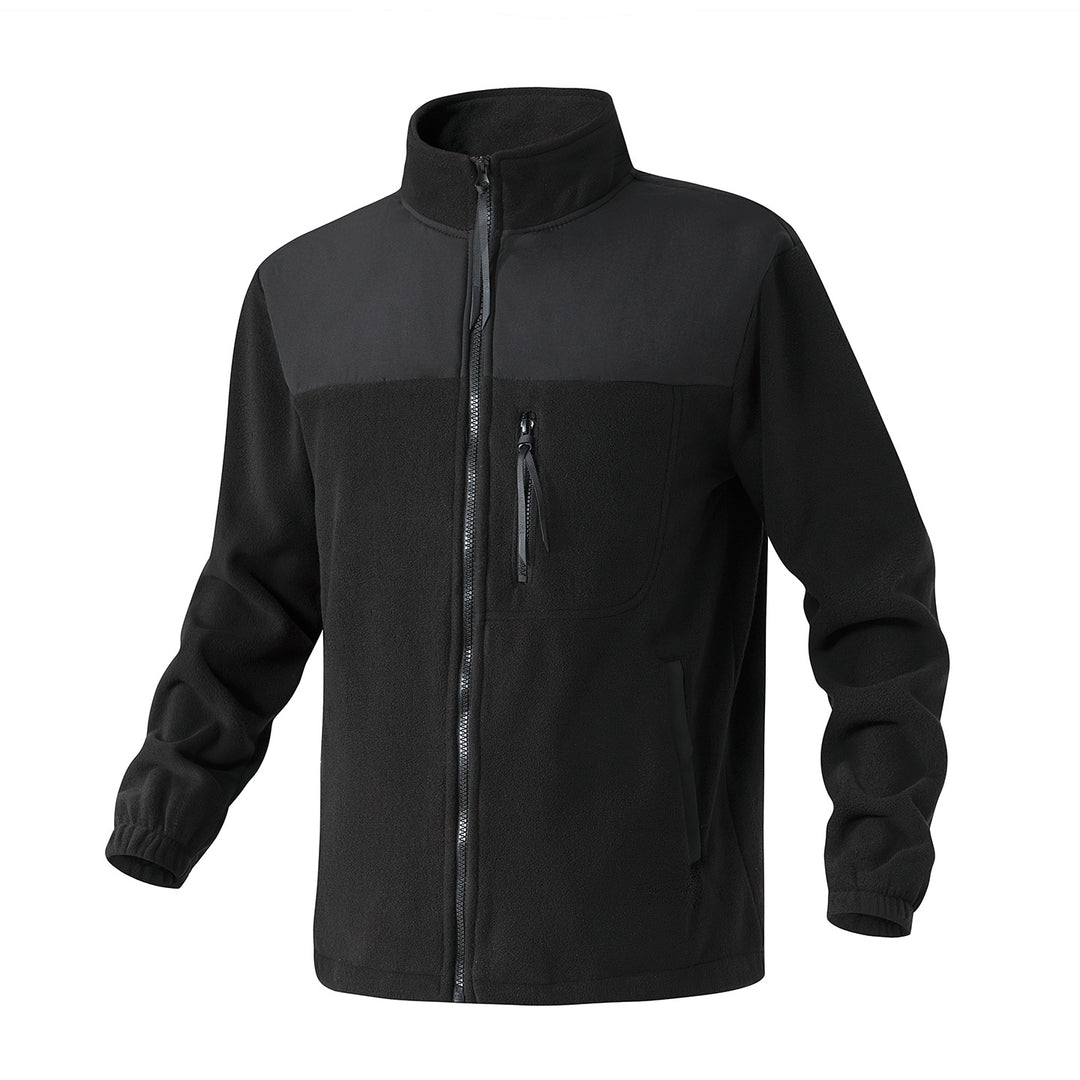 Herren Fleecejacke mit verstärktem Schulterpaneel, Stehkragen und Brustreißverschluss Drune