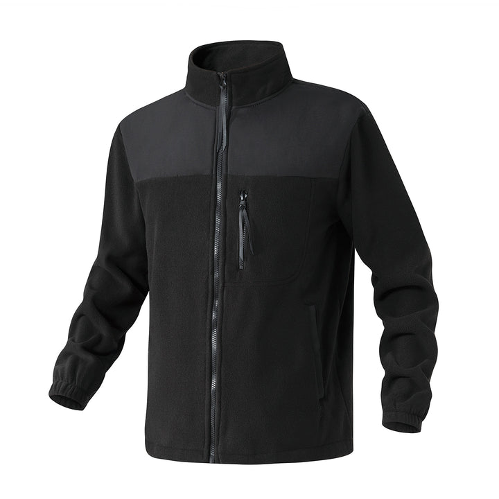 Herren Fleecejacke mit verstärktem Schulterpaneel, Stehkragen und Brustreißverschluss Drune
