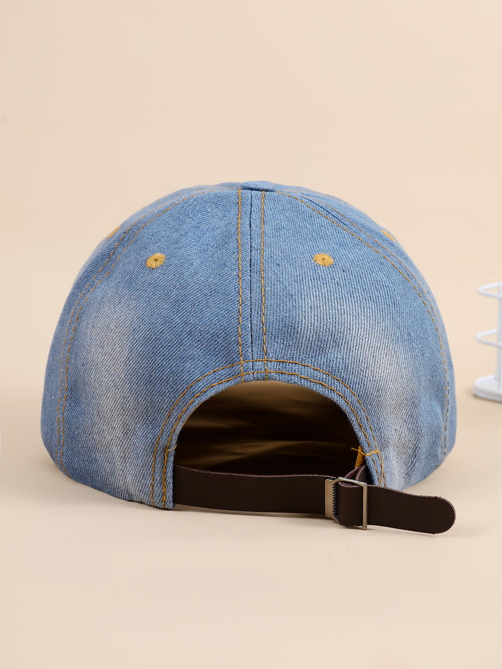 Damen funkelnde Baseballkappe aus hochwertigem Denim mit Strassverzierungen Drune