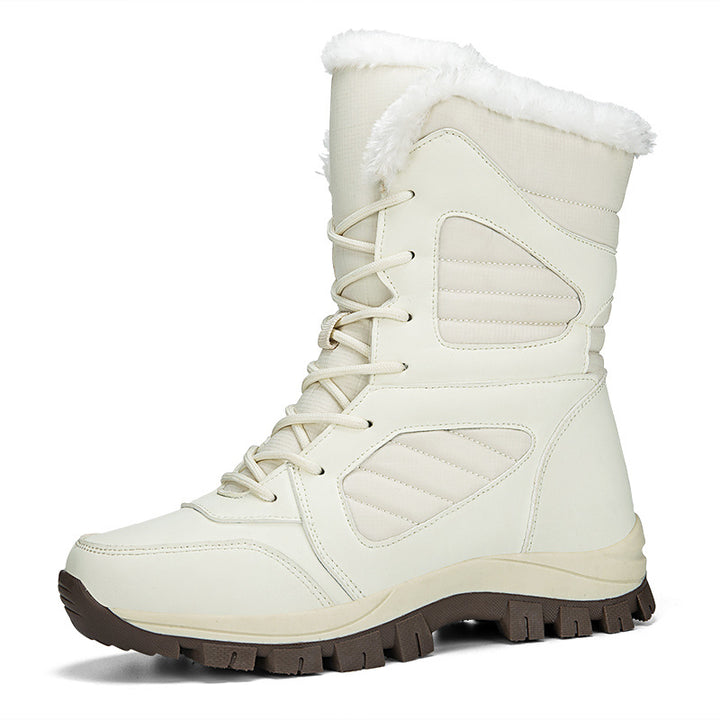 Damen Warm gefütterte Winterstiefel mit rutschfester Gummisohle Drune