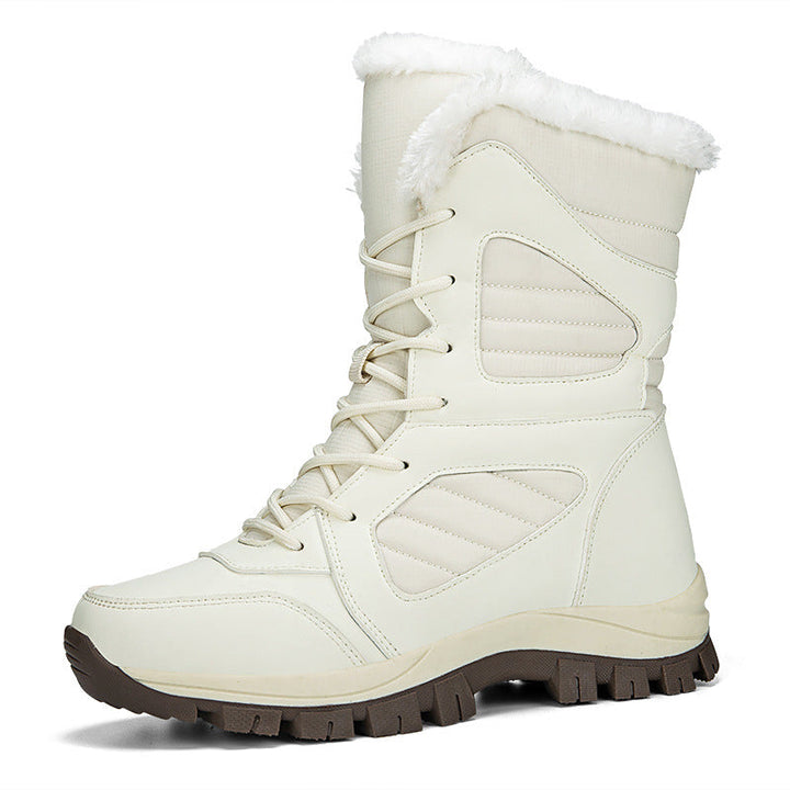 Damen Warm gefütterte Winterstiefel mit rutschfester Gummisohle Drune