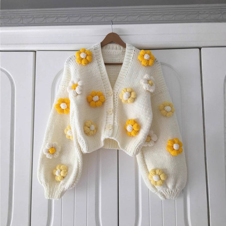 Damen Verspielter Strickcardigan mit Kirschen-Design