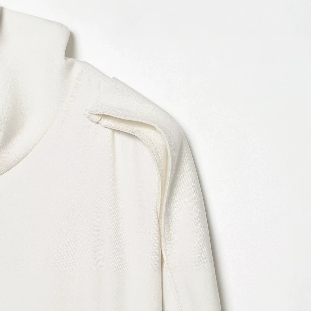 Damen Cropped-Boxy-Canvasjacke mit Funnelkragen, Druckknopfverschluss und Schulterpatten Drune