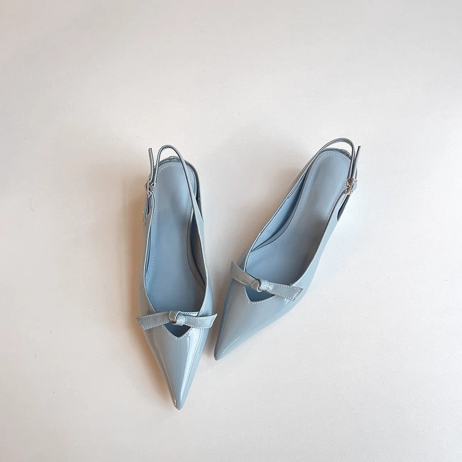 Damen Slingback Ballerinas mit spitzer Zehenpartie und dekorativem Bogen Drune