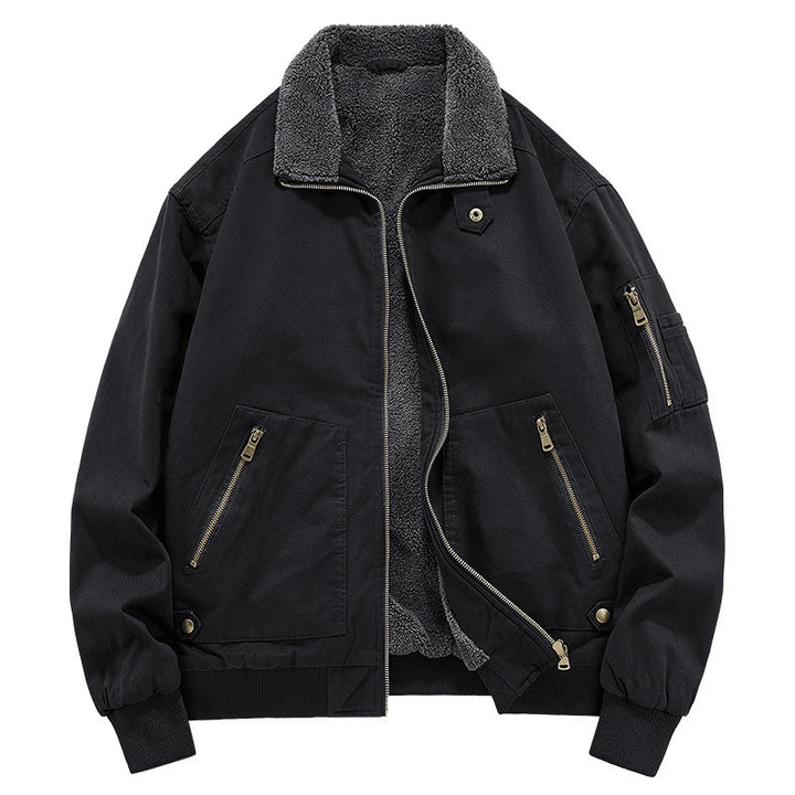 Herren Stilvolle Bomberjacke mit Fleecefutter Drune
