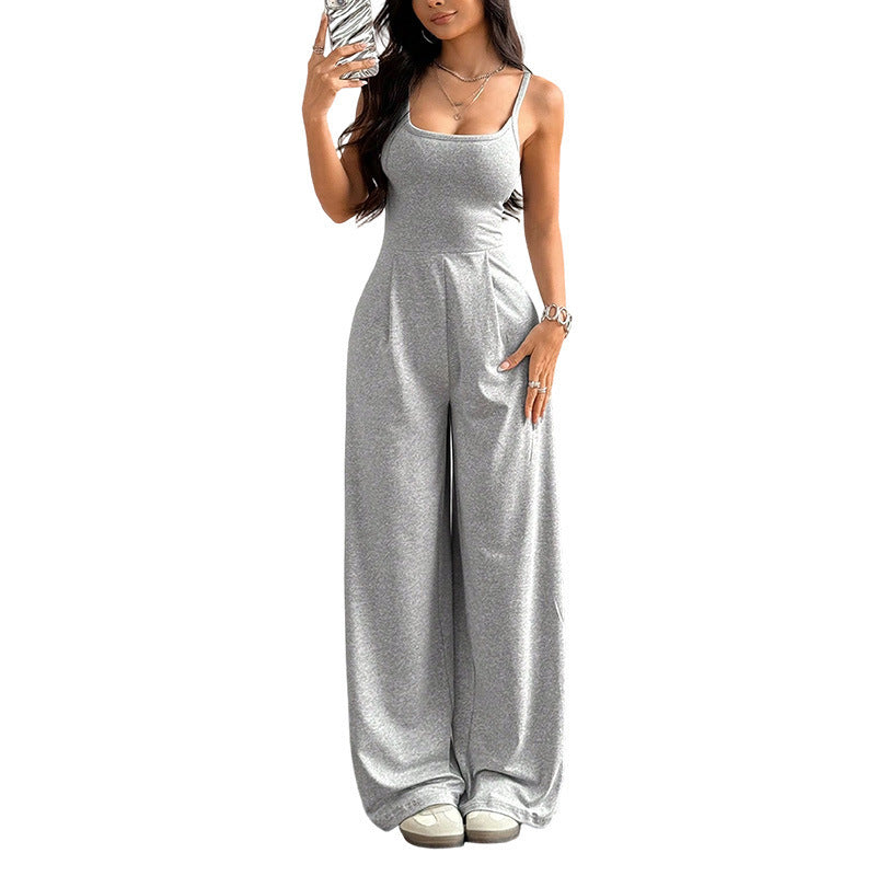 Damen Jumpsuit mit weitem Bein und elegantem Schnitt Drune