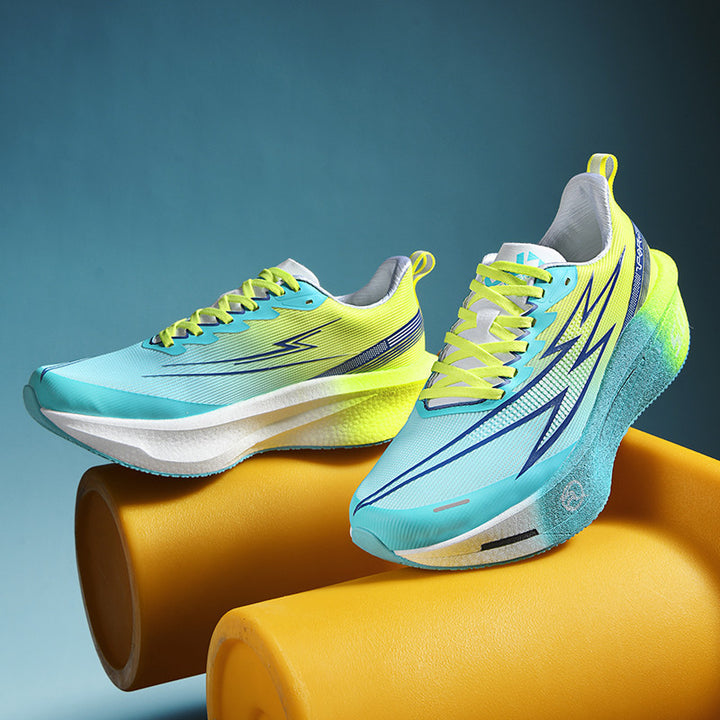 Unisex gedämpfte Race-Plateau-Laufschuhe mit Rocker-Zwischensohle und atmungsaktivem Micro-Mesh Drune