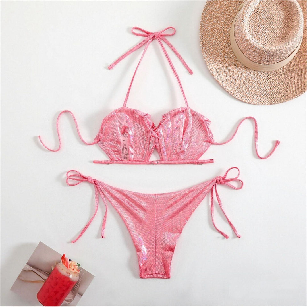 Damen Glamouröser Bikini mit Rüschendesign Drune