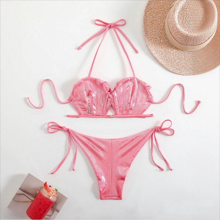 Damen Glamouröser Bikini mit Rüschendesign Drune