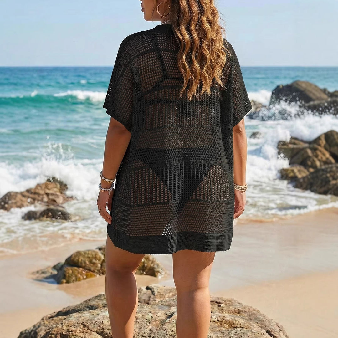 Damen transparentes Häkel-Strandkleid Drune