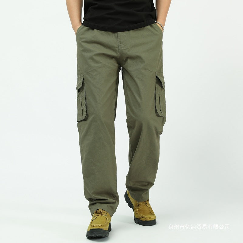 Herren utilitaristische Cargohose mit geradem Schnitt und Multifachtaschen Drune