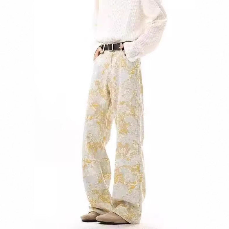 Damen Elegante und bequeme Floral-Print Weitgeschnittene Hose Drune