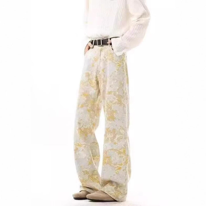 Damen Elegante und bequeme Floral-Print Weitgeschnittene Hose Drune