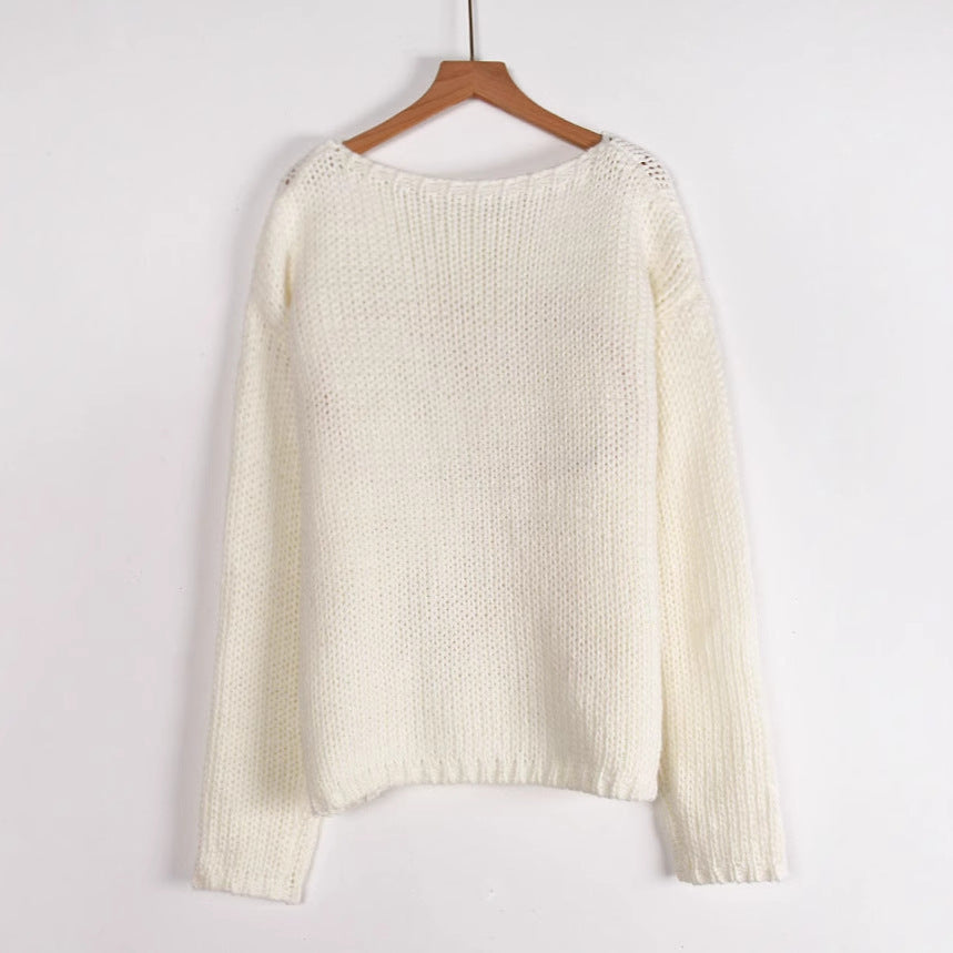 Damen Strickpullover mit geflochtenem Schleifenmotiv Drune