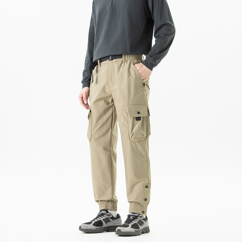 Herren Tapered Cargo-Joggerhose im Tactical-Utility-Stil mit elastischem Knöchelsaum und Multifachtaschen Drune