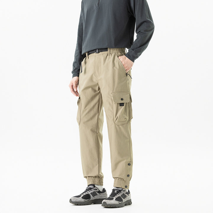 Herren Tapered Cargo-Joggerhose im Tactical-Utility-Stil mit elastischem Knöchelsaum und Multifachtaschen Drune