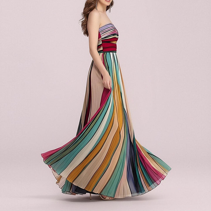 Damen Maxikleid mit fließendem Schnitt und raffinierten Farbverläufen Drune
