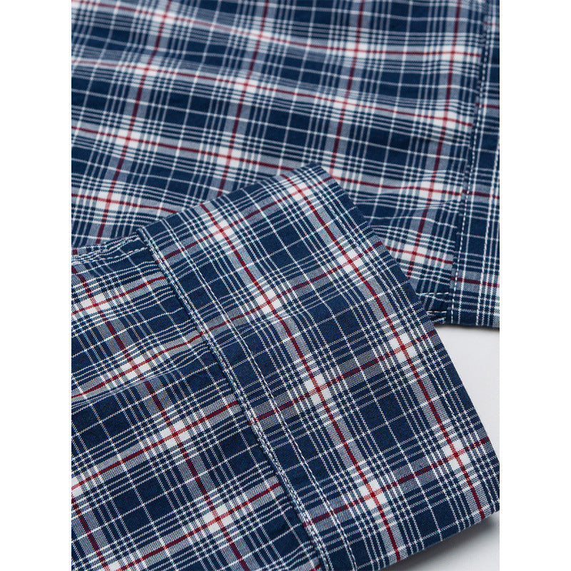 Herren Legeres Karo-Hemd im Overshirt-Stil mit Button-Down-Kragen und abgerundetem Saum Drune