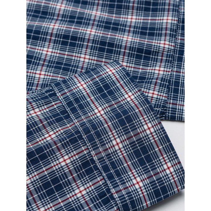 Herren Legeres Karo-Hemd im Overshirt-Stil mit Button-Down-Kragen und abgerundetem Saum Drune