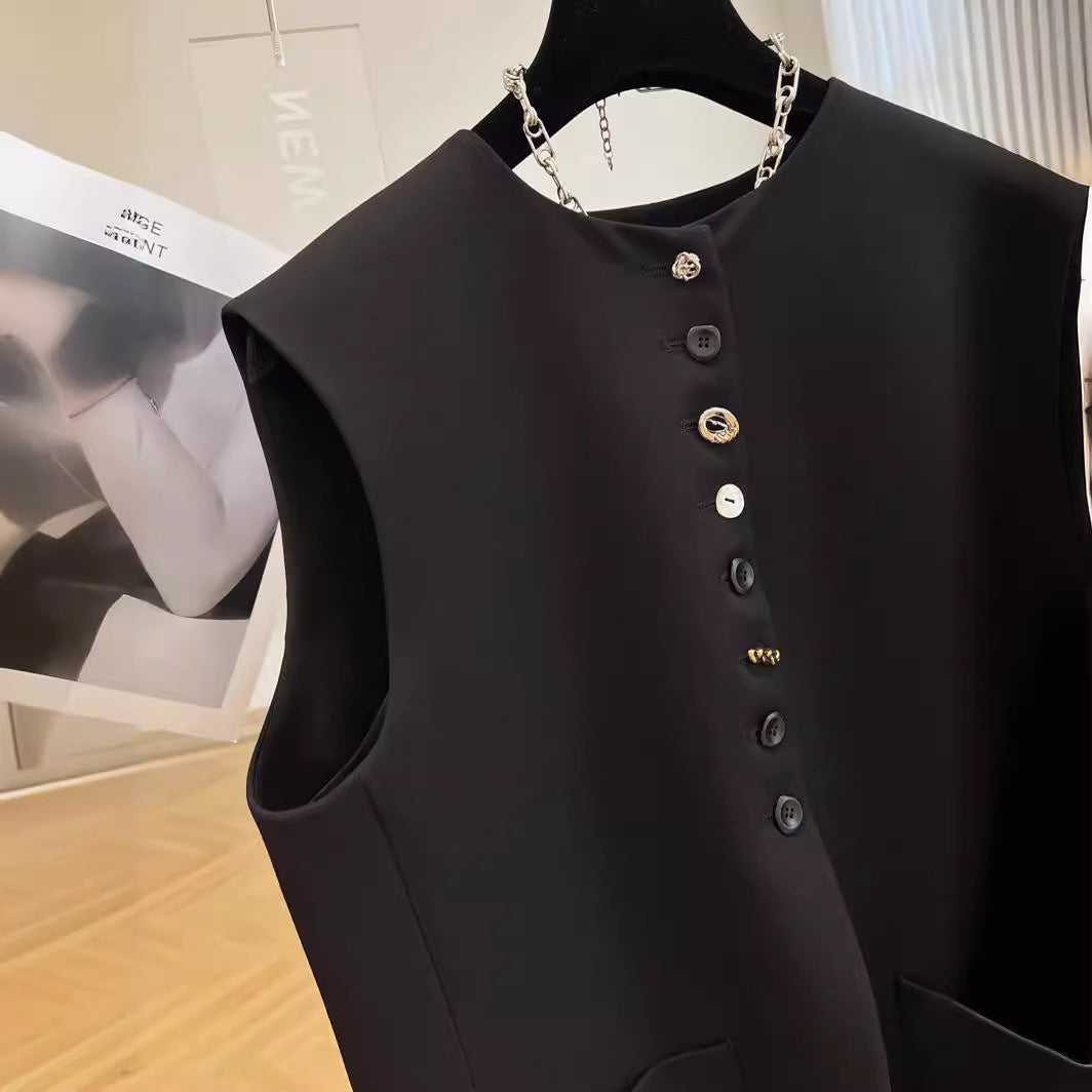 Damen ärmellose Blazer-Weste Drune