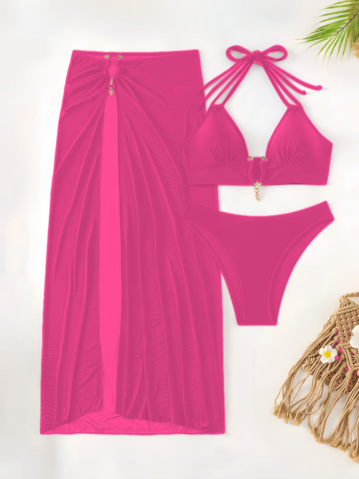 Damen Bikiniset mit transparentem Maxirock Drune