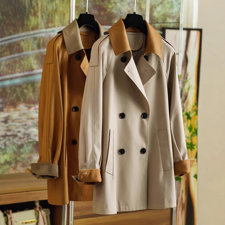 Damen Elegant geschnittene Trenchjacke mit Taillengürtel Drune