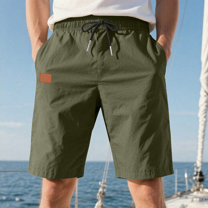 Herren nan schnelltrocknende Badeshorts im Bermuda-Schnitt mit elastischem Bund und Kordelzug Drune