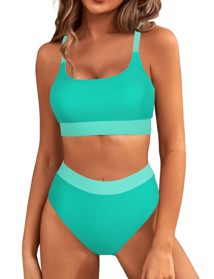 Damen Hochtailliertes Sport-Bikini-Set Drune 1750838379