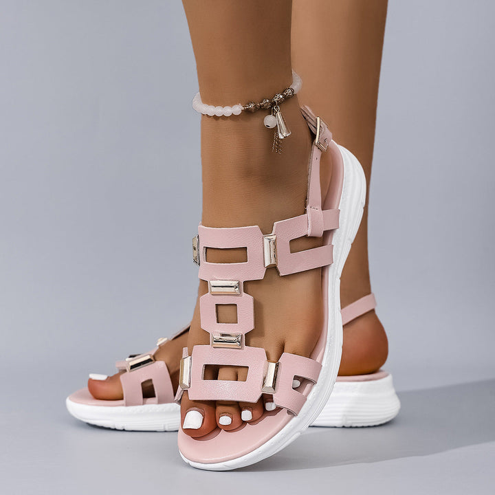 Damen Sportliche Sandalen mit modischem Riemendesign und komfortablem Fußbett Drune