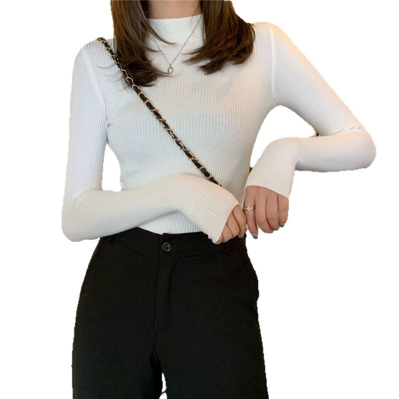 Damen modischer Rollkragenpullover im Rippstrick-Design Drune