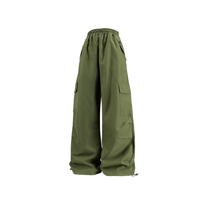 Damen Baggy-Cargo-Hose mit Tunnelzugbund, großen Klappentaschen und verstellbarem Saum Drune
