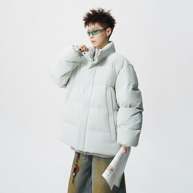 Herren Kurz geschnittene Oversize Steppjacke mit hohem Kragen Drune