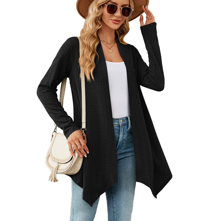 Damen Strickjacke mit strukturiertem Waffelmuster und offener Front Drune