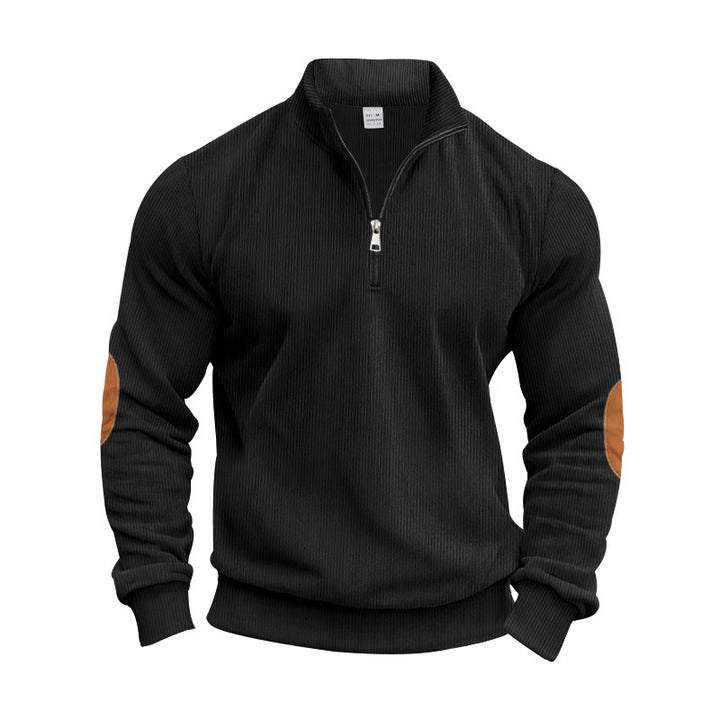 Herren Sportlicher Pullover mit Stehkragen und Reißverschluss Drune