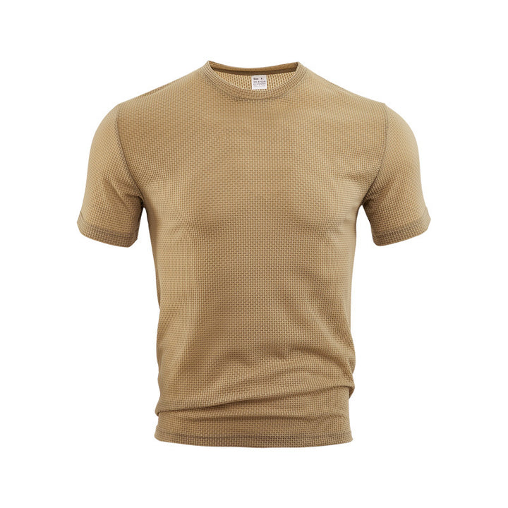Herren nan Waffelstruktur-T-Shirt mit Rundhalsausschnitt und körpernaher Passform Drune