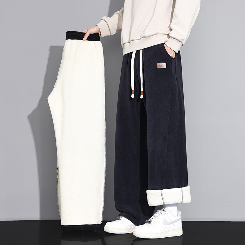 Damen Weitgeschnittene Fleece-Jogginghose mit praktischen Seitentaschen