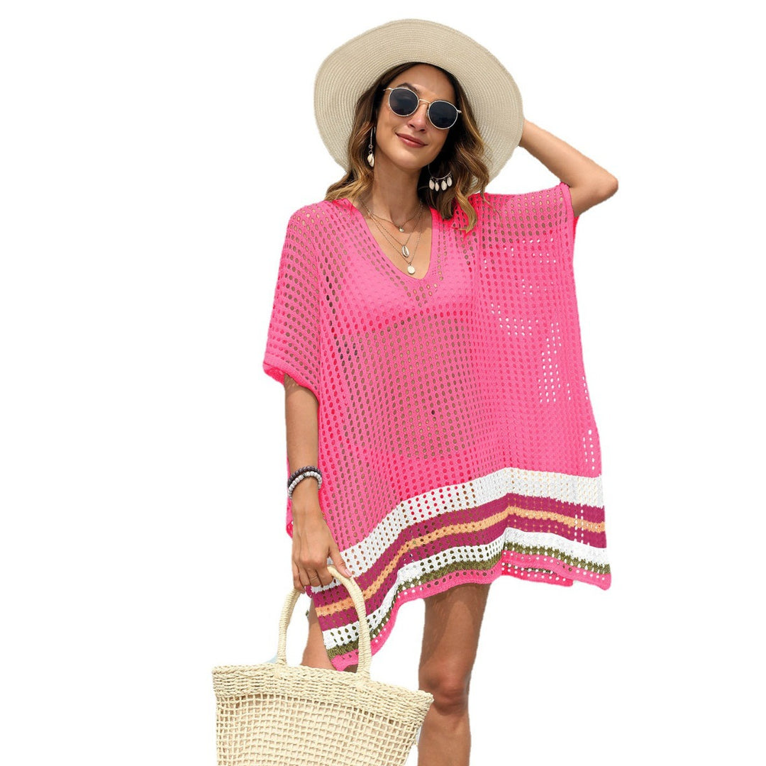 Damen luftiger Strandsarong mit buntem Häkelmuster Drune