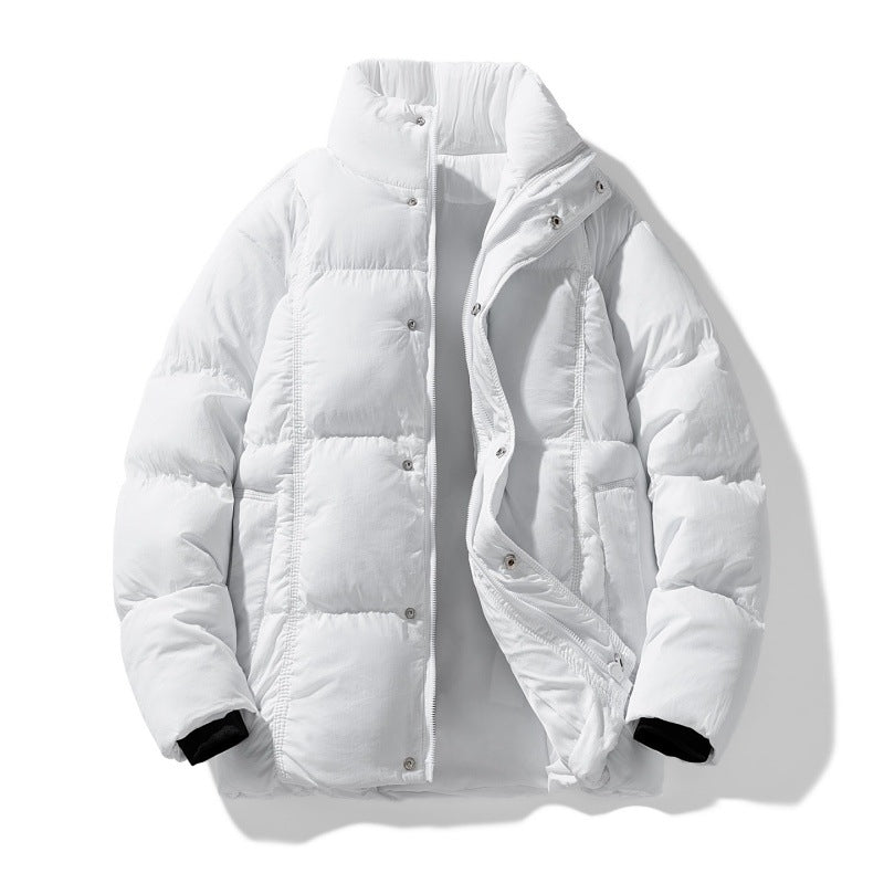 Herren gesteppte Thermoisolierte Winterjacke mit hohem Stehkragen und verdeckter Druckknopfleiste Drune