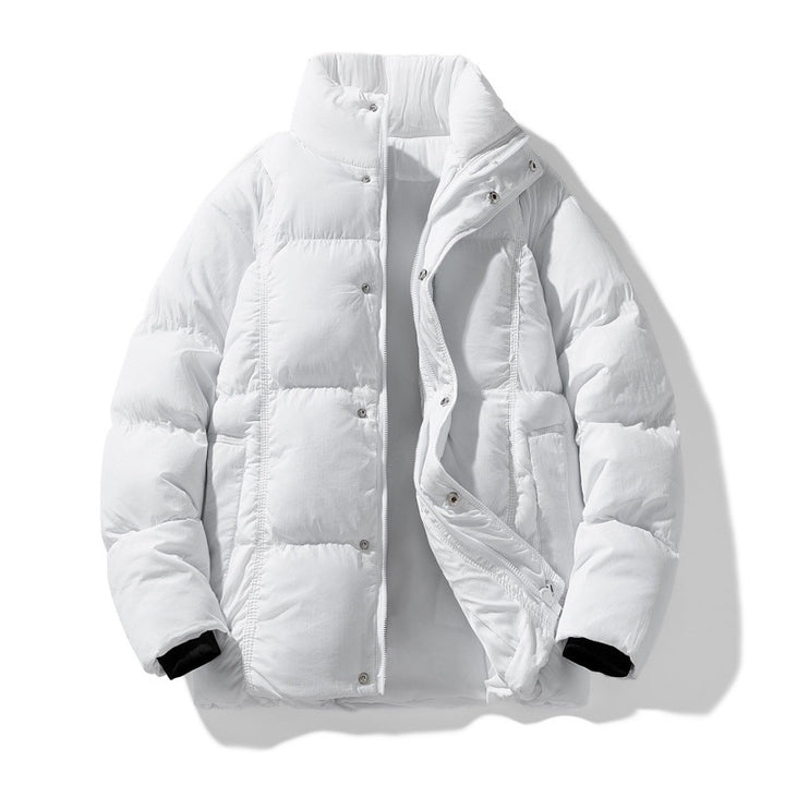 Herren gesteppte Thermoisolierte Winterjacke mit hohem Stehkragen und verdeckter Druckknopfleiste Drune
