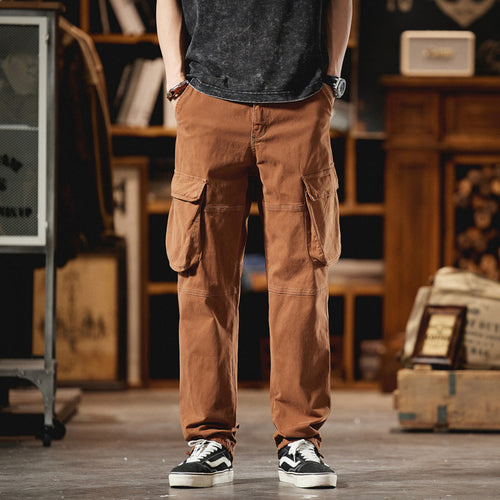 Herren Cargo-Hose im Utility-Look mit Knieabnähern und großen Klappentaschen Drune