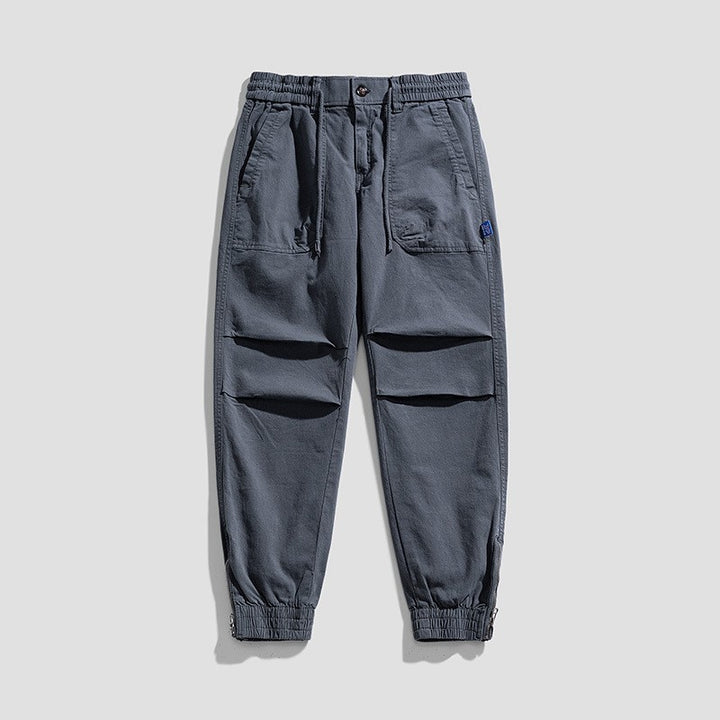 Herren Relaxed-Fit Canvas-Cargo-Jogger mit elastischem Tunnelzugbund, aufgesetzten Fronttaschen und Reißverschluss-Bündchen Drune