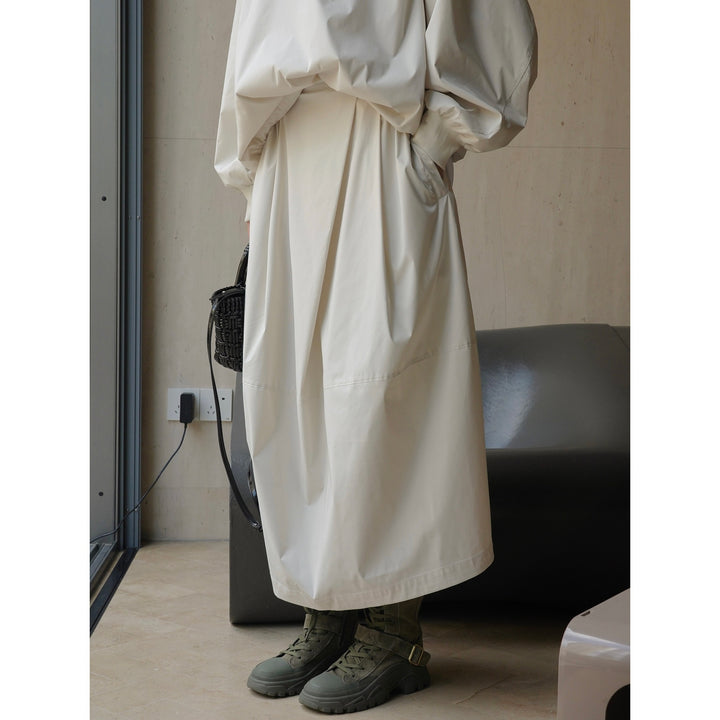 Damen Langer Oversize-Regenschutzmantel mit verdeckter Druckknopfleiste und Eingrifftaschen Drune