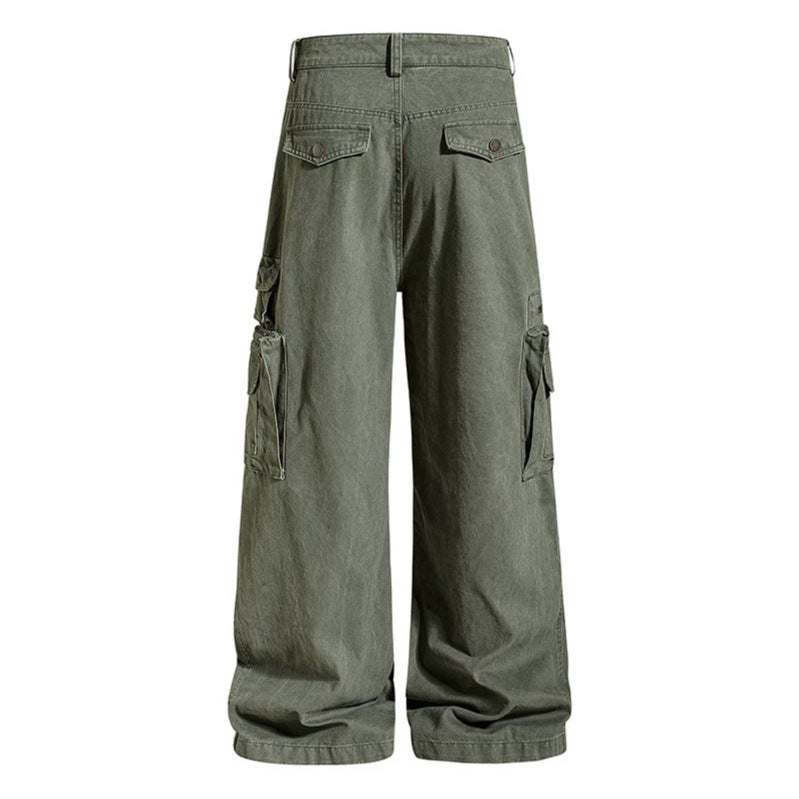 Damen weite High‑Waist Cargo‑Culottehose mit großen Klappentaschen und verstellbarem Saum Drune