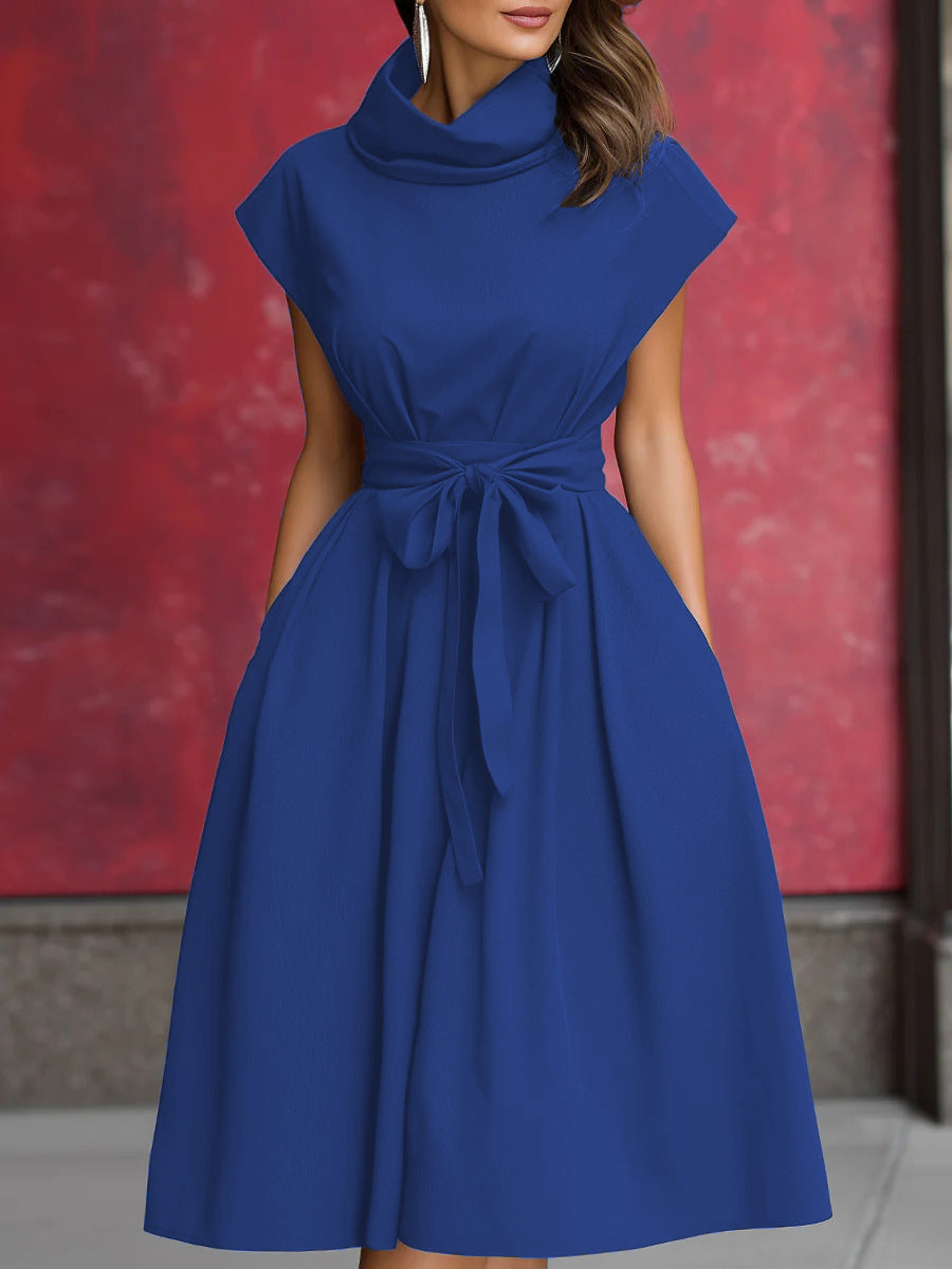 Damen Kleid mit schicker, geraffter Kapuze und praktischen Taschen Drune