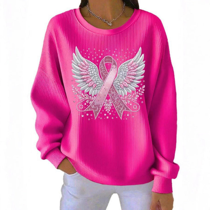 Damen Komfortabler Sweatshirt mit markantem Schriftzug Drune