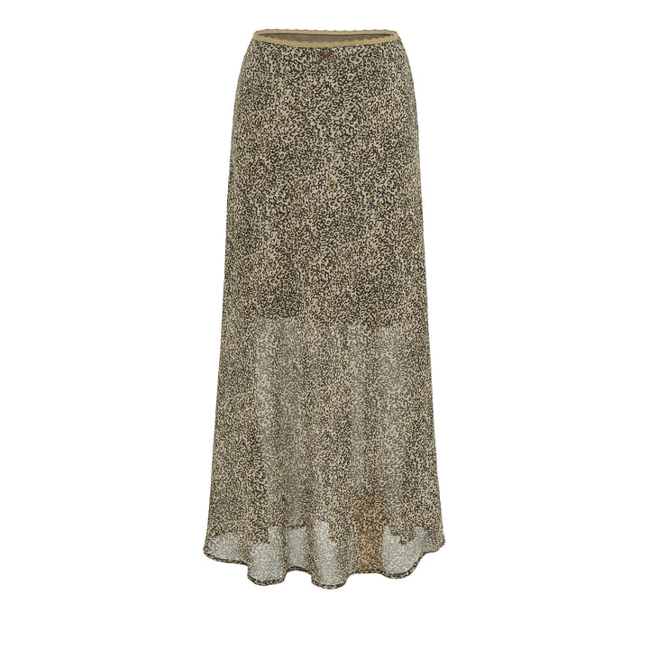 Damen Leichter Midirock aus Chiffon mit Leoprint und elastischem Bund Drune