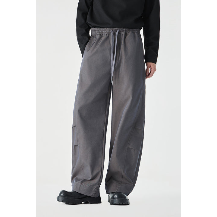 Herren Weite Cropped Cargohose mit Tunnelzug und Kniefalten Drune